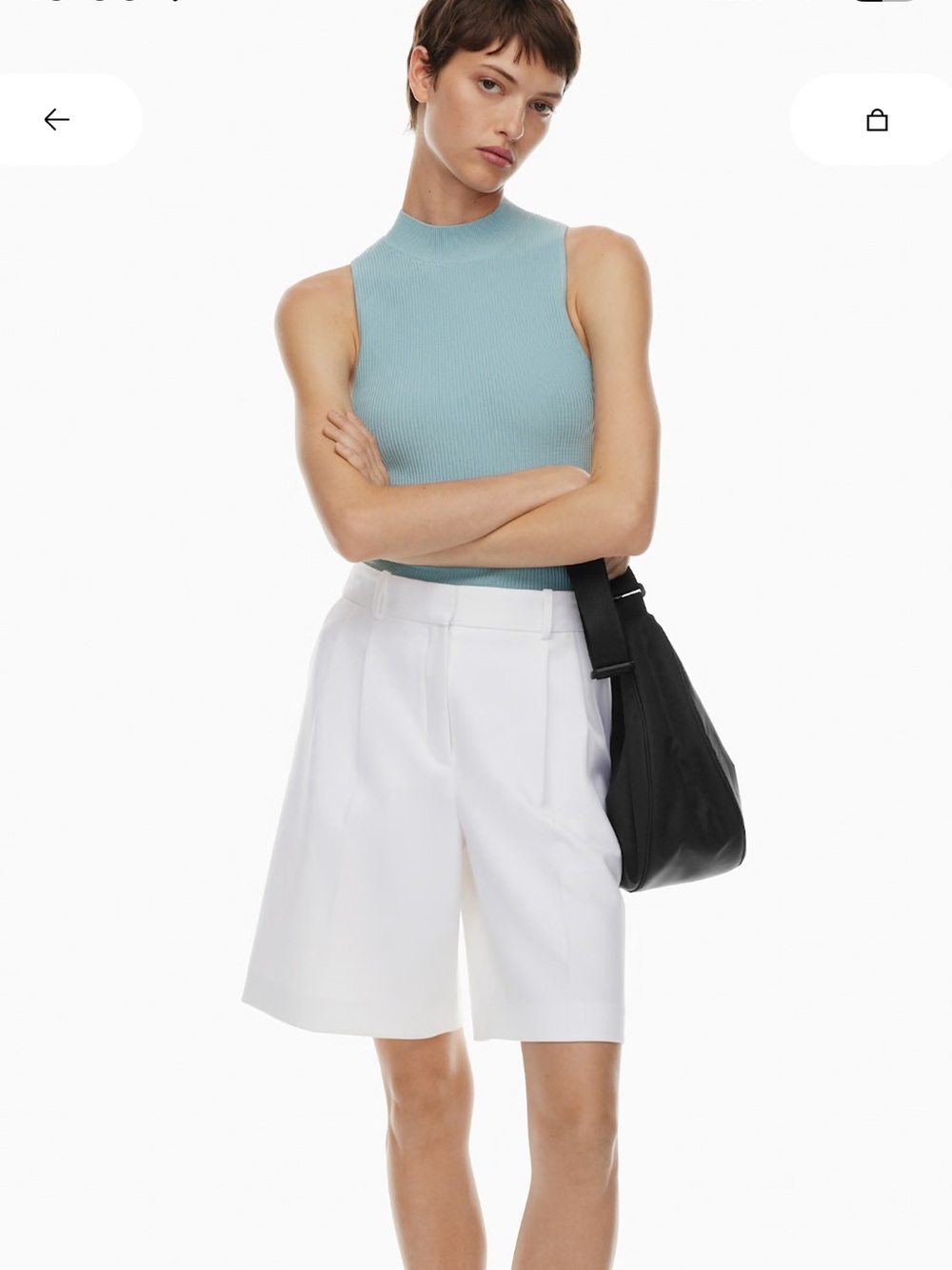 Aritzia Babaton Sculpt Knit Mock Neck Tank - Picture 6 of 10
